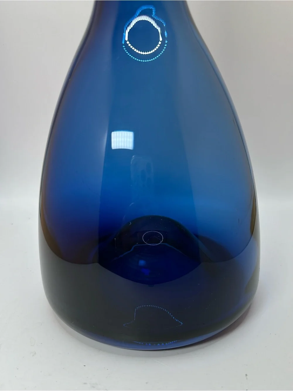 Vintage IKEA Holmegaard Blue Glass Vase – Scandinavian Modern Art Glass